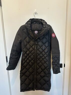 Canada Goose Black Quilted Long Puffer Coat
